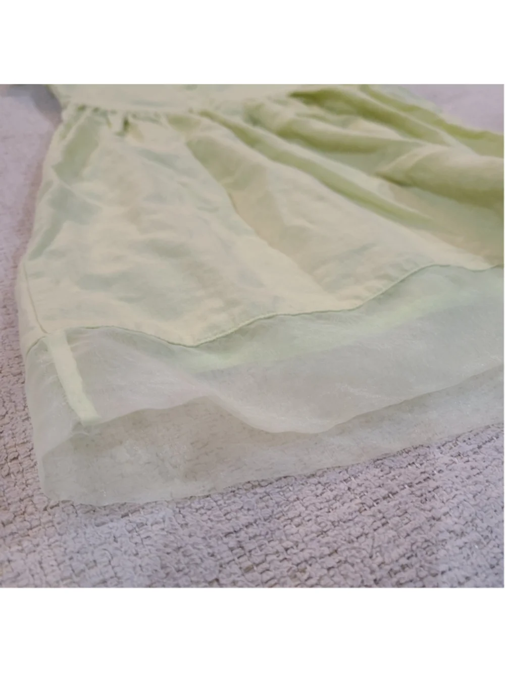 VTG Gymboree Girls Green Linen Blend Floral Embroidered Dress Size 3 Years Green